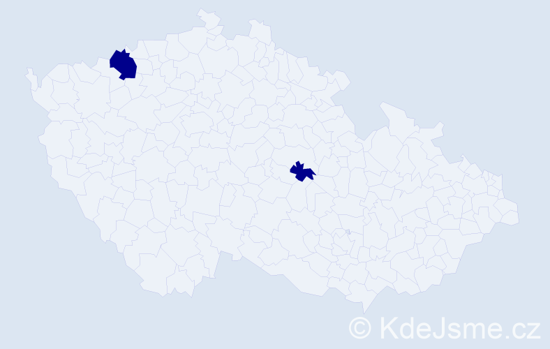 Jméno: 'Božena Michaela', počet výskytů 2 v celé ČR