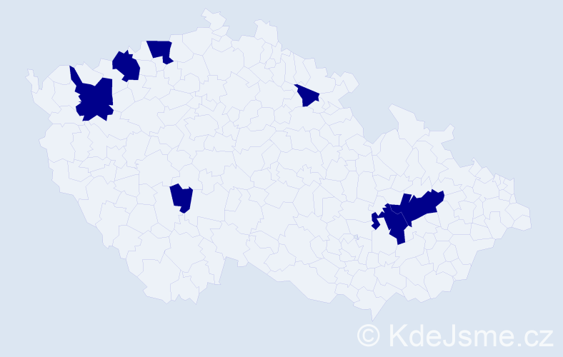 Jméno: 'Tereza Jana', počet výskytů 7 v celé ČR