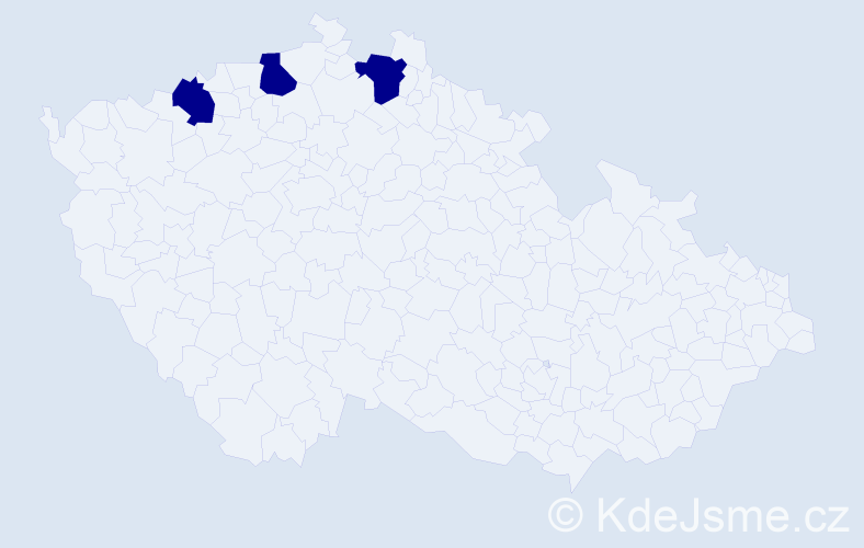 Jméno: 'Meik', počet výskytů 3 v celé ČR