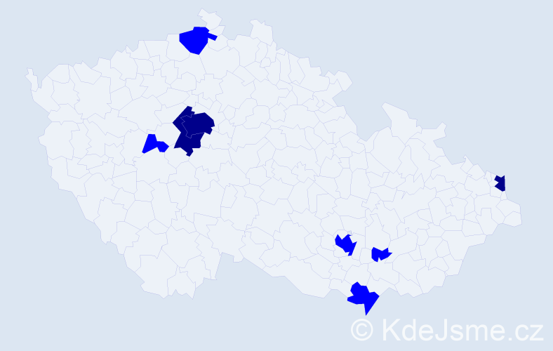 Jméno: 'Ašot', počet výskytů 11 v celé ČR