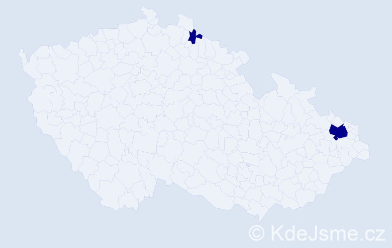 Jméno: 'Marisol', počet výskytů 2 v celé ČR