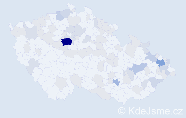 Jméno: 'Olivie', počet výskytů 159 v celé ČR