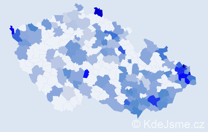 Jméno: 'Timea', počet výskytů 253 v celé ČR