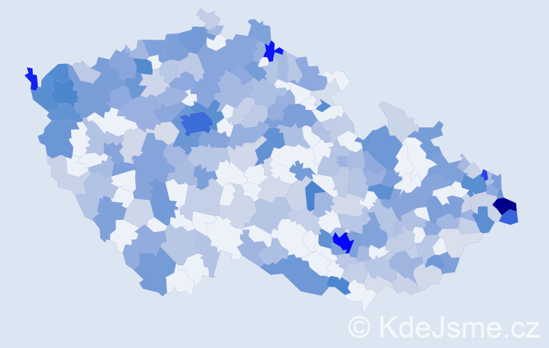 Jméno: 'Julia', počet výskytů 633 v celé ČR