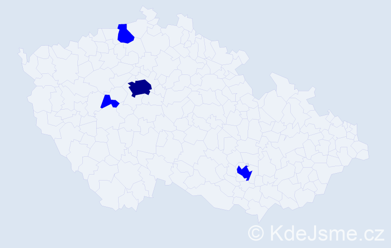 Jméno: 'Vitalina', počet výskytů 5 v celé ČR