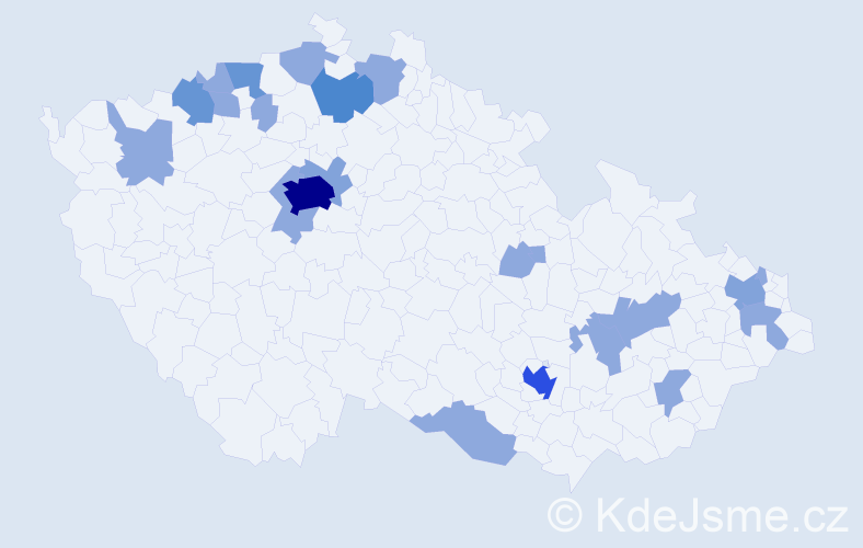 Jméno: 'Roger', počet výskytů 42 v celé ČR