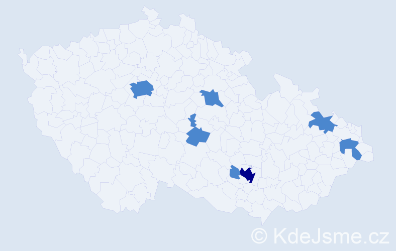 Jméno: 'Erick', počet výskytů 9 v celé ČR