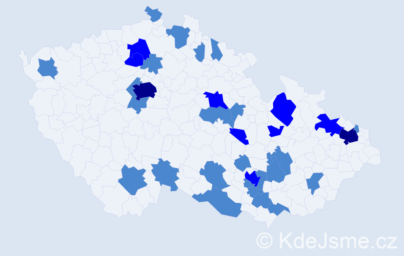 Jméno: 'Blahomír', počet výskytů 44 v celé ČR