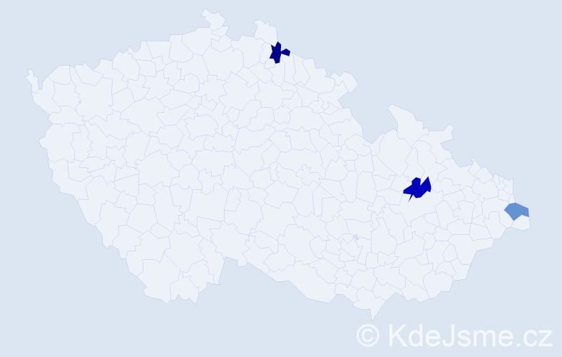 Jméno: 'Anatolia', počet výskytů 3 v celé ČR