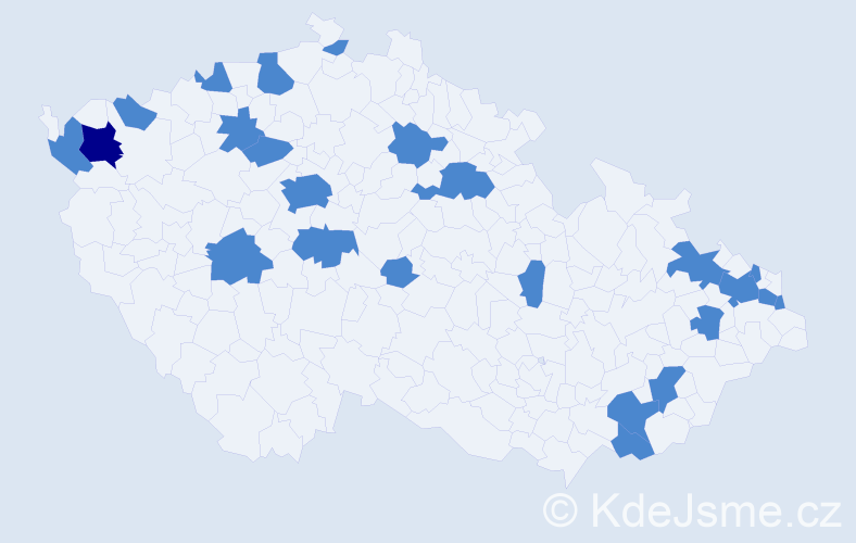 Jméno: 'Valent', počet výskytů 26 v celé ČR