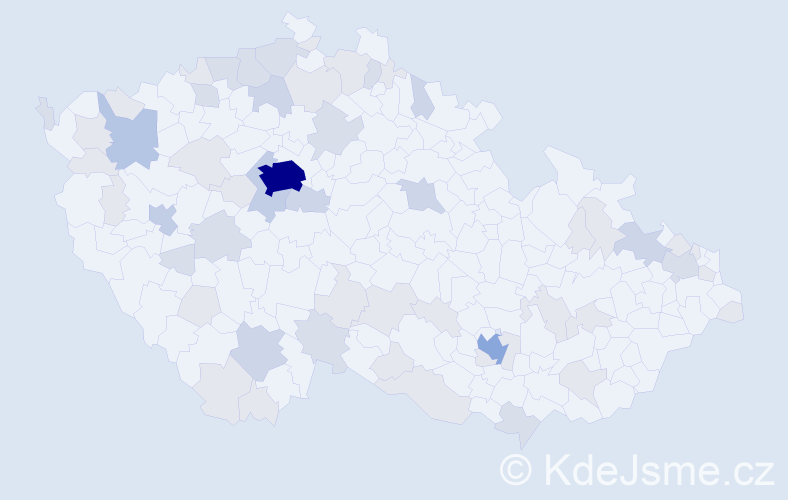 Jméno: 'Maximilian', počet výskytů 135 v celé ČR