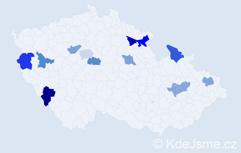 Jméno: 'Frances', počet výskytů 15 v celé ČR
