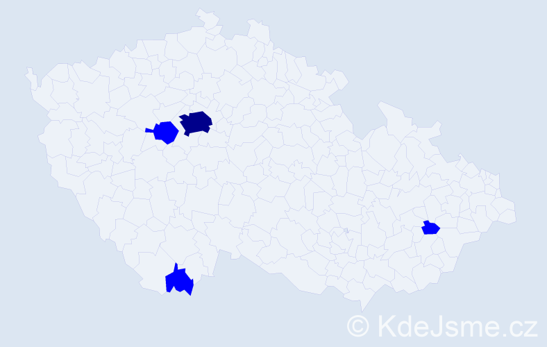 Jméno: 'Dar'ya', počet výskytů 5 v celé ČR