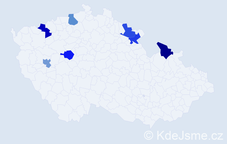 Jméno: 'Nely', počet výskytů 7 v celé ČR