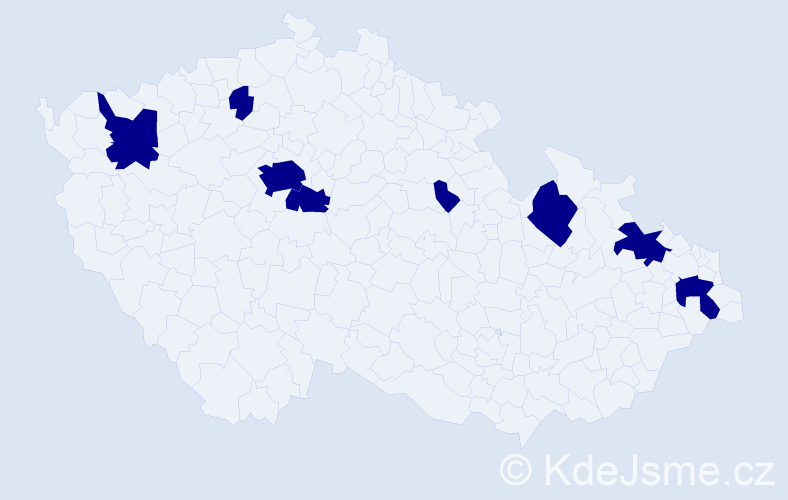 Jméno: 'Miroslávka', počet výskytů 8 v celé ČR