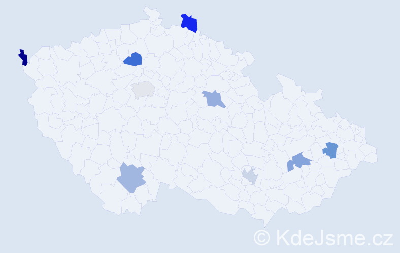 Jméno: 'Andreja', počet výskytů 9 v celé ČR