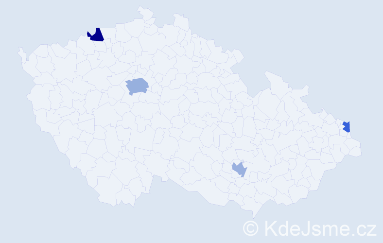 Jméno: 'Kristof', počet výskytů 6 v celé ČR