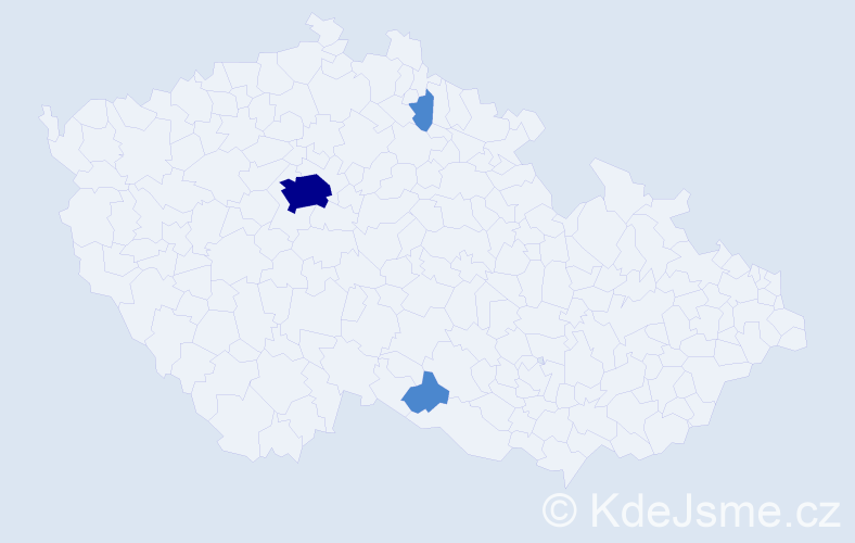 Jméno: 'Mikel', počet výskytů 5 v celé ČR