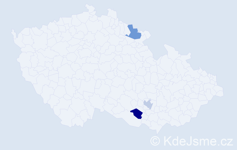 Jméno: 'Terezička', počet výskytů 3 v celé ČR