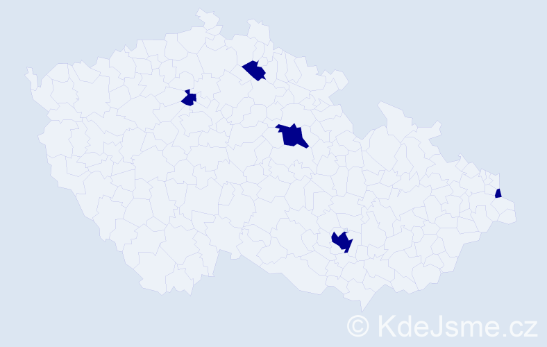 Jméno: 'Alexander Josef', počet výskytů 5 v celé ČR