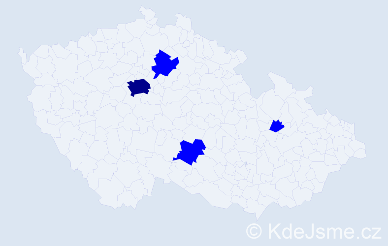 Jméno: 'John Frederick', počet výskytů 5 v celé ČR