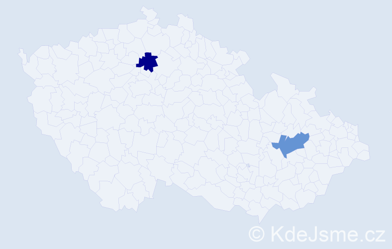 Jméno: 'Lluc', počet výskytů 2 v celé ČR
