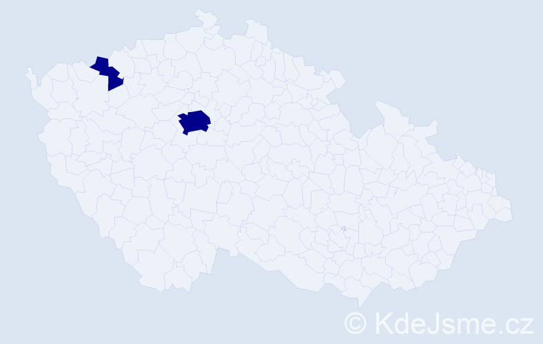 Jméno: 'Kali', počet výskytů 2 v celé ČR