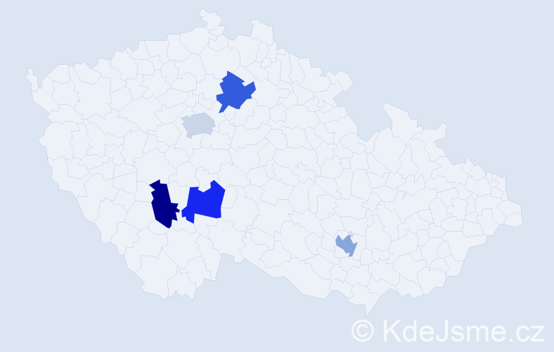 Jméno: 'Mathias Jan', počet výskytů 5 v celé ČR