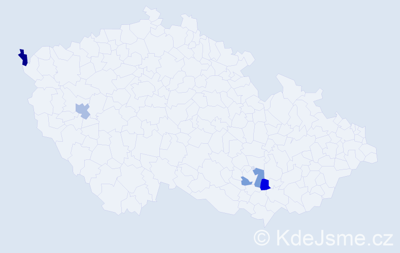 Jméno: 'Kaan', počet výskytů 4 v celé ČR