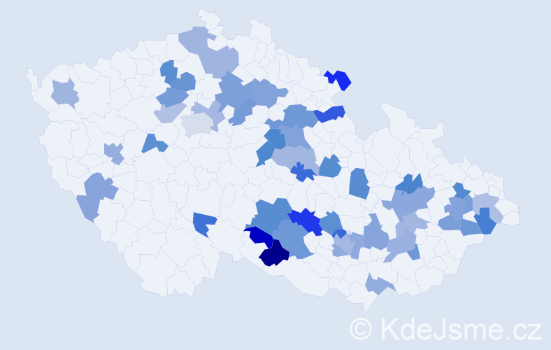 Jméno: 'Gábina', počet výskytů 64 v celé ČR