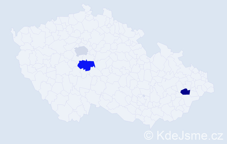 Jméno: 'Slavi', počet výskytů 3 v celé ČR