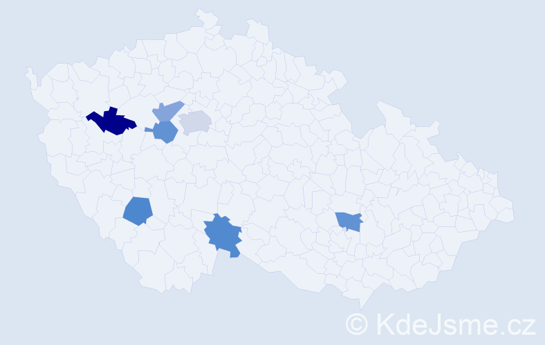 Jméno: 'Rosarie', počet výskytů 8 v celé ČR