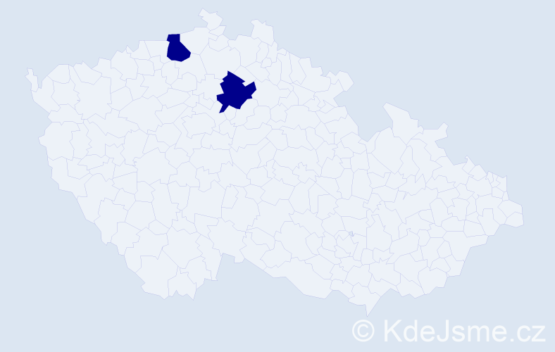 Jméno: 'Jas', počet výskytů 2 v celé ČR