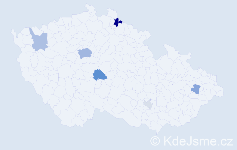 Jméno: 'Hieu', počet výskytů 16 v celé ČR