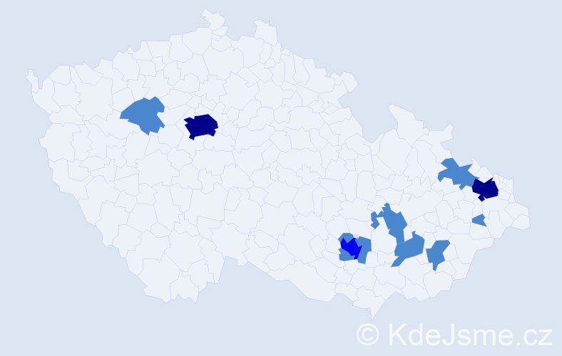 Jméno: 'Milivoj', počet výskytů 16 v celé ČR