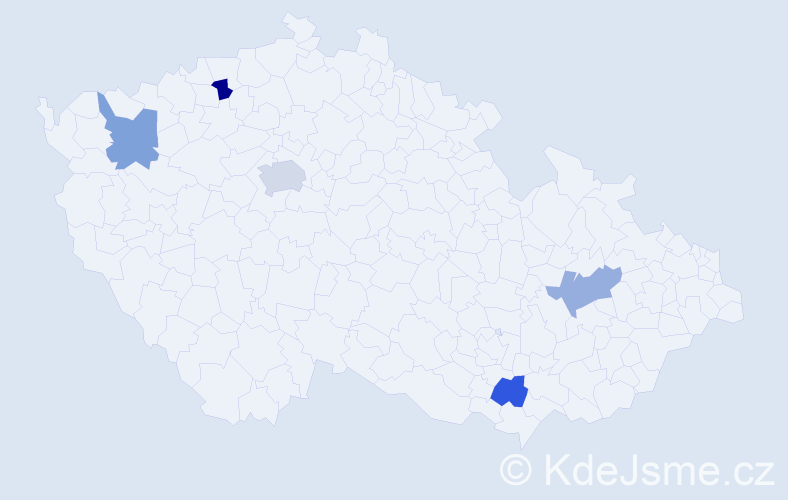 Jméno: 'Claude', počet výskytů 6 v celé ČR