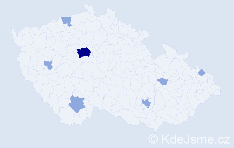 Jméno: 'Alexandar', počet výskytů 13 v celé ČR