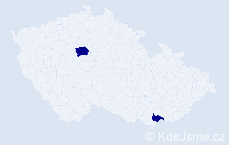 Jméno: 'Xiaodi', počet výskytů 2 v celé ČR
