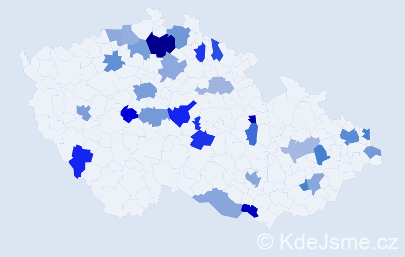 Jméno: 'Kornélia', počet výskytů 53 v celé ČR