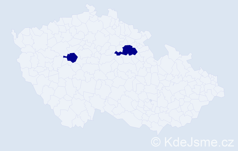Jméno: 'Adéla Vanda', počet výskytů 2 v celé ČR