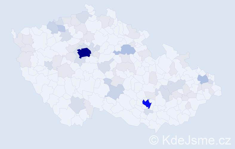 Jméno: 'Mark', počet výskytů 151 v celé ČR