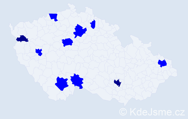 Jméno: 'Martin Daniel', počet výskytů 12 v celé ČR