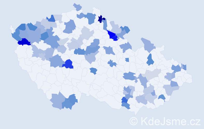 Jméno: 'Hedviga', počet výskytů 125 v celé ČR