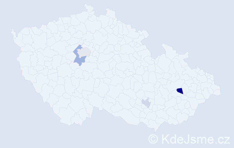 Jméno: 'Isaac', počet výskytů 4 v celé ČR