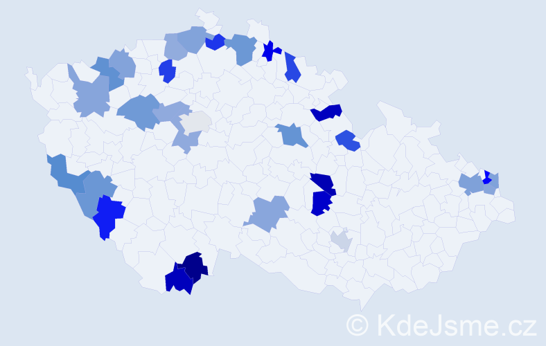Jméno: 'Štefánie', počet výskytů 35 v celé ČR