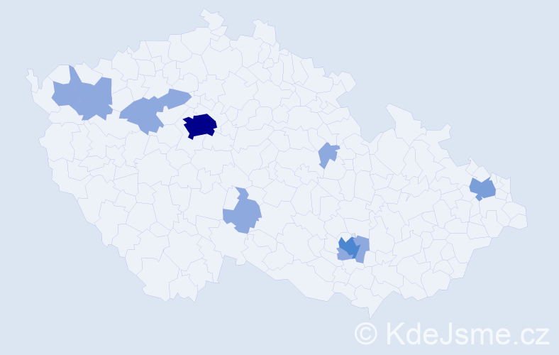 Jméno: 'Rayen', počet výskytů 19 v celé ČR