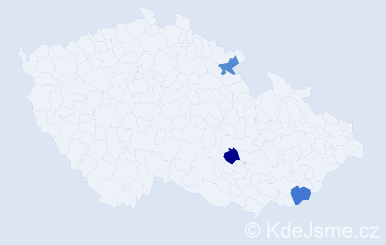 Jméno: 'Tadeáš Michal', počet výskytů 3 v celé ČR