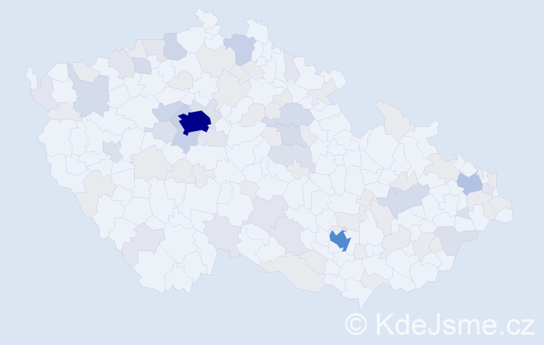 Jméno: 'Maya', počet výskytů 230 v celé ČR