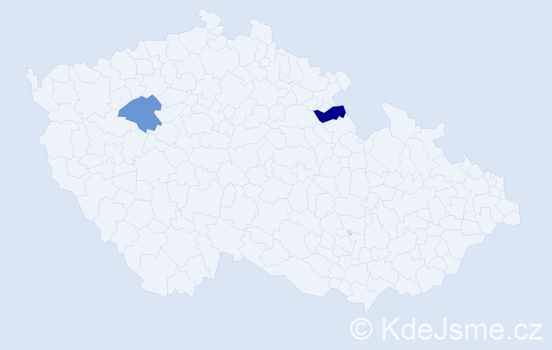 Jméno: 'Justinián', počet výskytů 2 v celé ČR