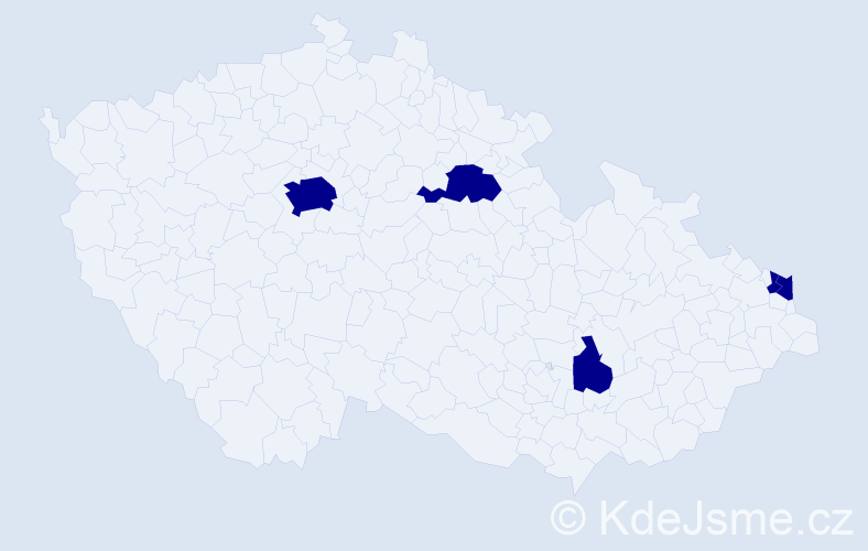 Jméno: 'Bedrich', počet výskytů 5 v celé ČR